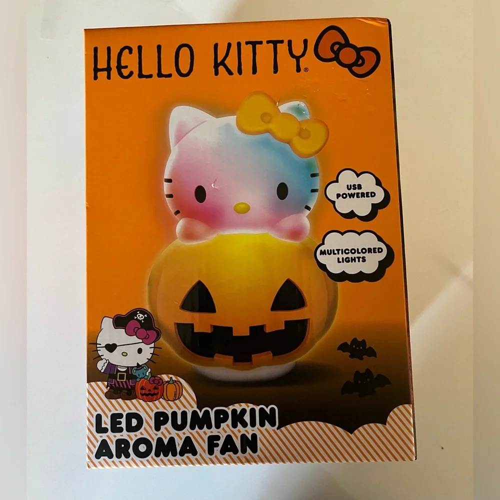 New Hello Kitty Halloween Pumpkin LED Aroma Fan Multicolor lighting Rechargeable